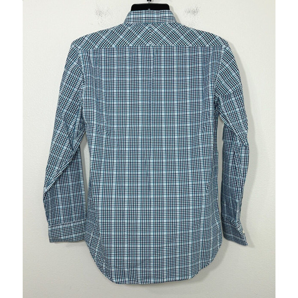 Billy Reid Mens Medium Standard Cut Button Down Blue Multi Plaid Shirt Italy - Picture 4 of 12